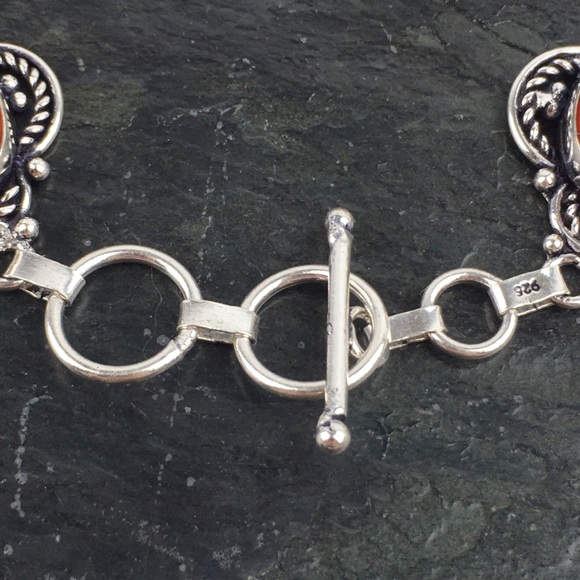 Agate Stone Toggle Bracelet 7.5 8 - Picture 9 of 10